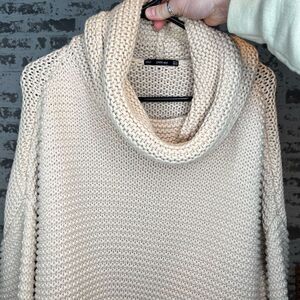 Zara | women knitted cowl turtleneck sweater